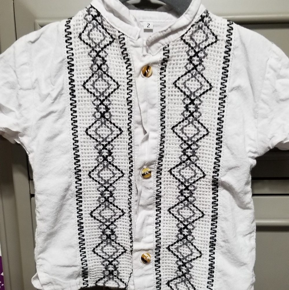 MEXICO MADE-GUAYABERA LINEN BUTTON DOWN SHIRT